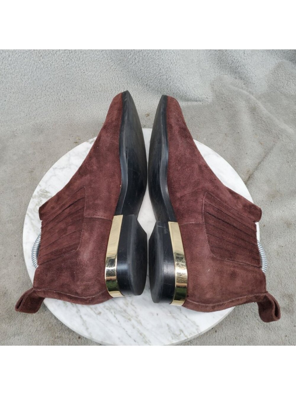 Zara Woman Shoes Womens Size EU 38 US 7.5 Brown Suede Chelsea Ankle Boots - Picture 6 of 11